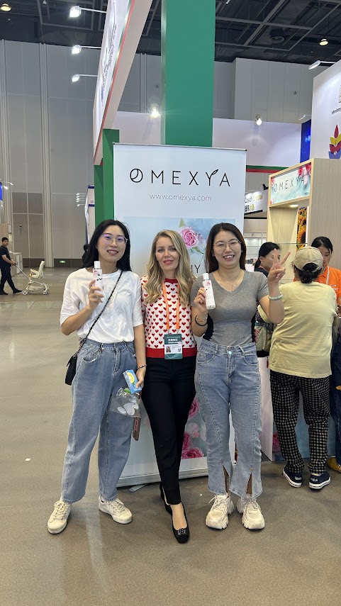 OMEXYA brand presentation at the exhibition.
