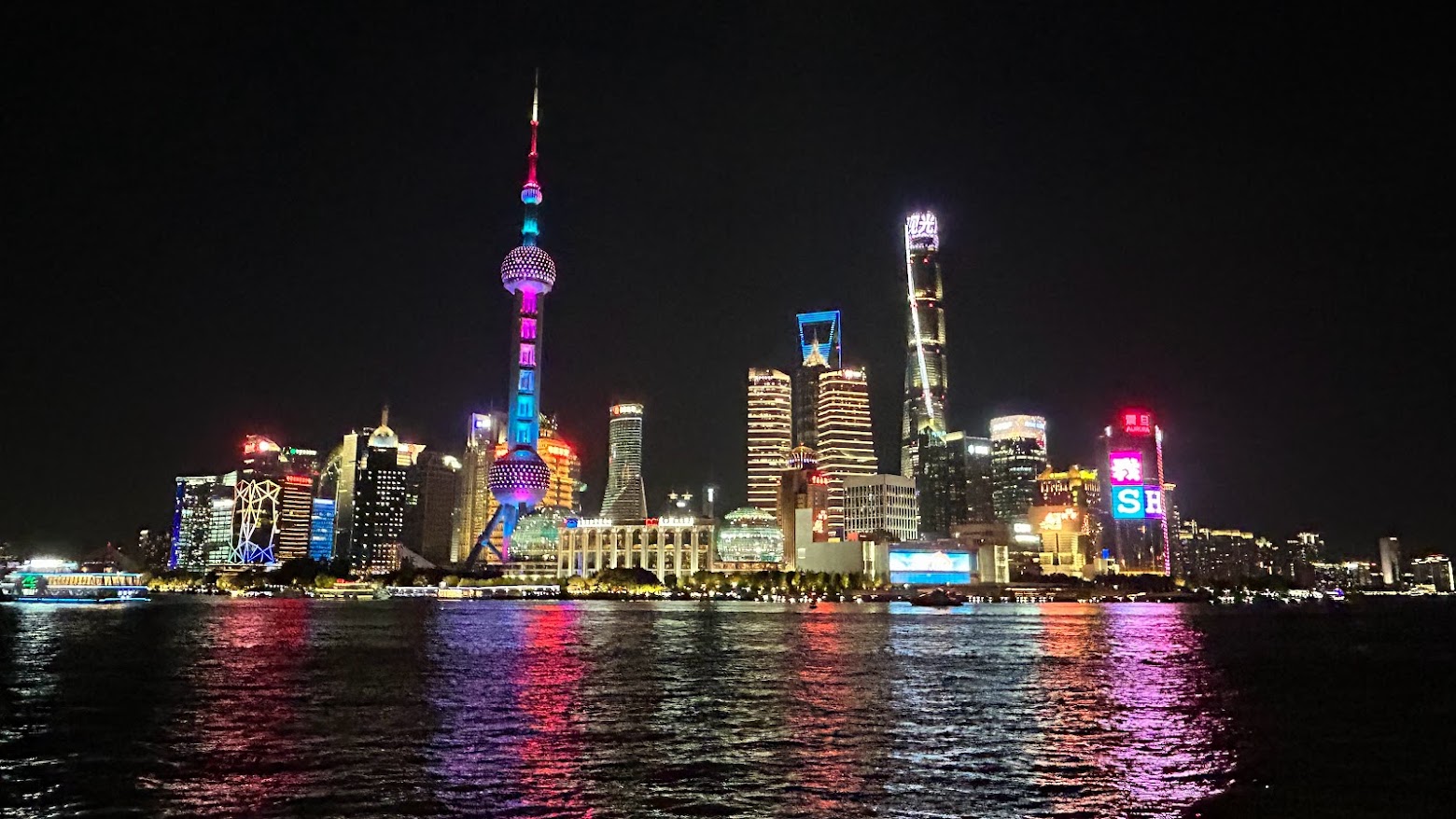 An evening view of Shanghai during the trip.